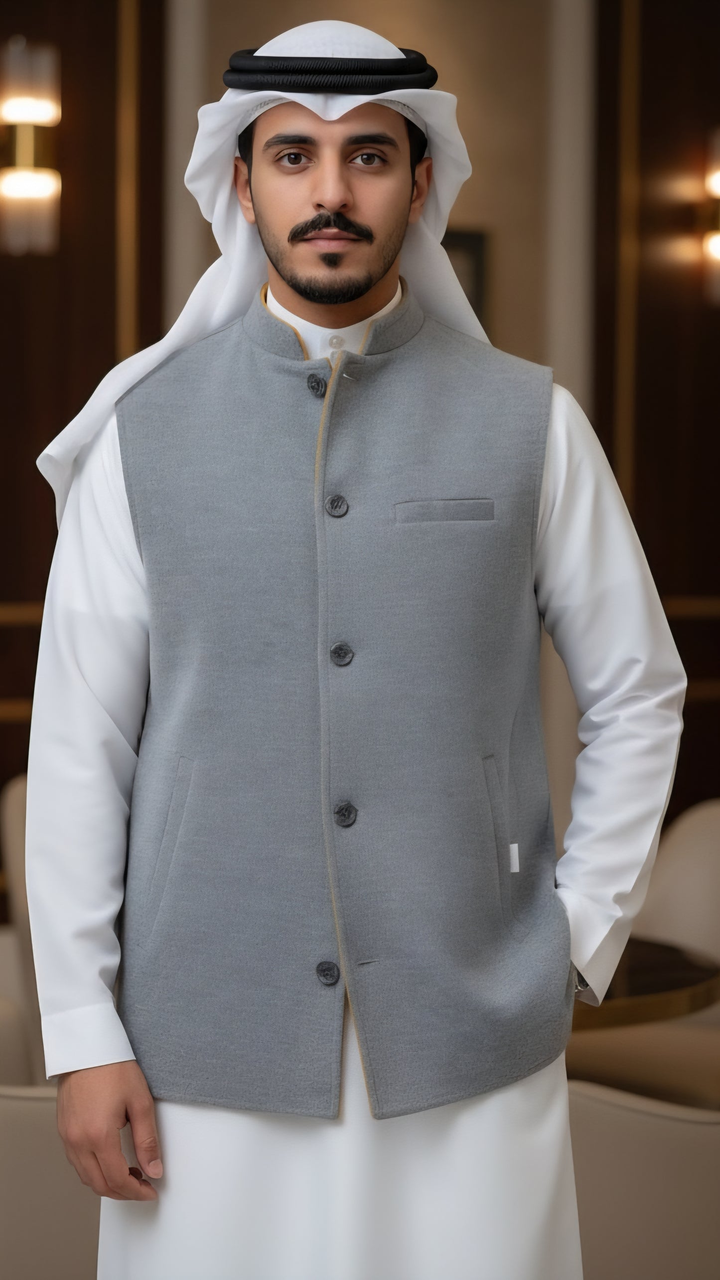 Double-faced camel gray wool