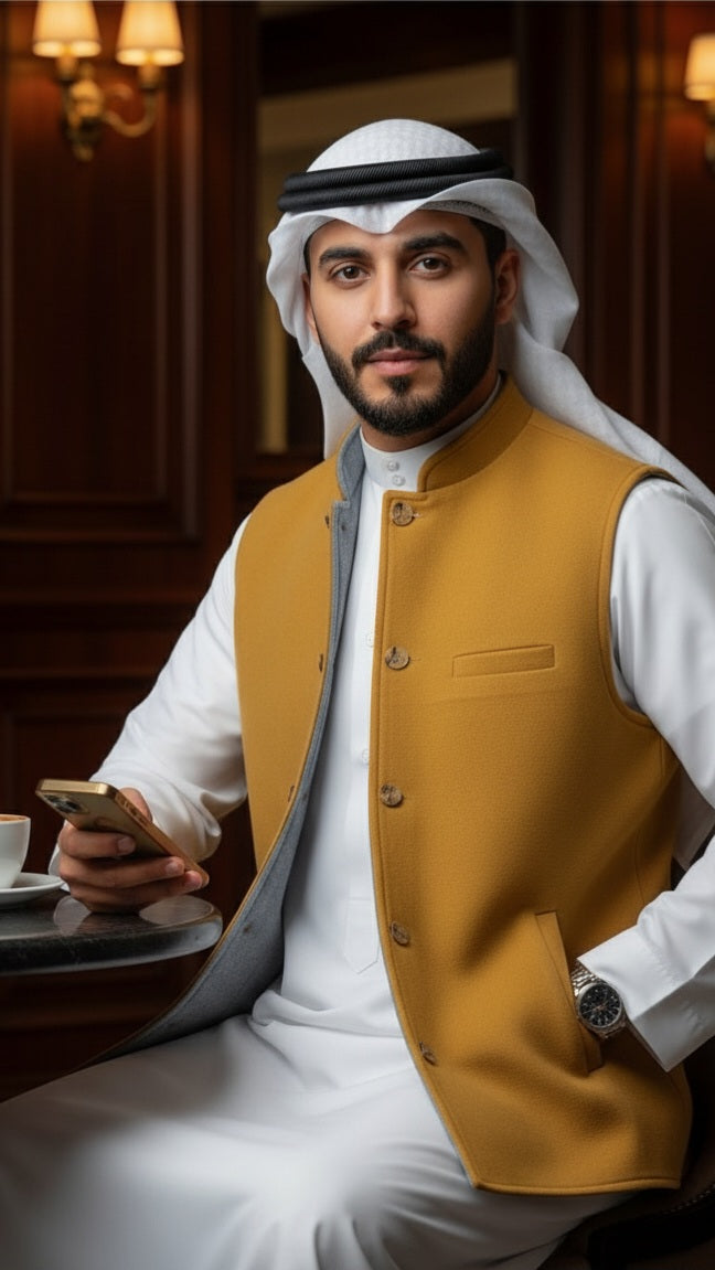 Double-faced camel gray wool